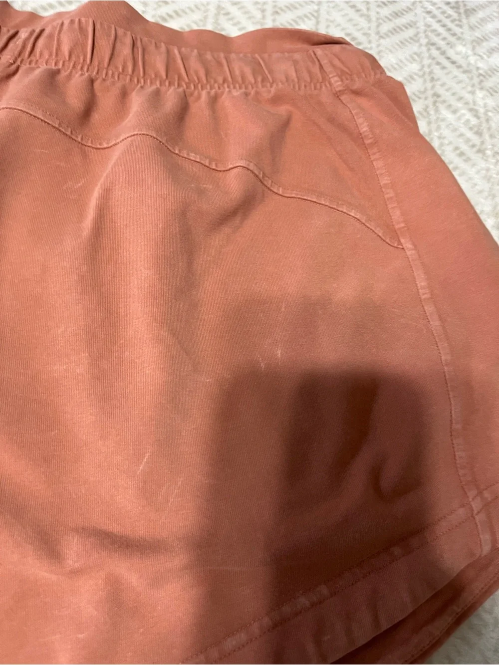 Lululemon Women’s Stonewashed Rust Drawstring Lounge Shorts